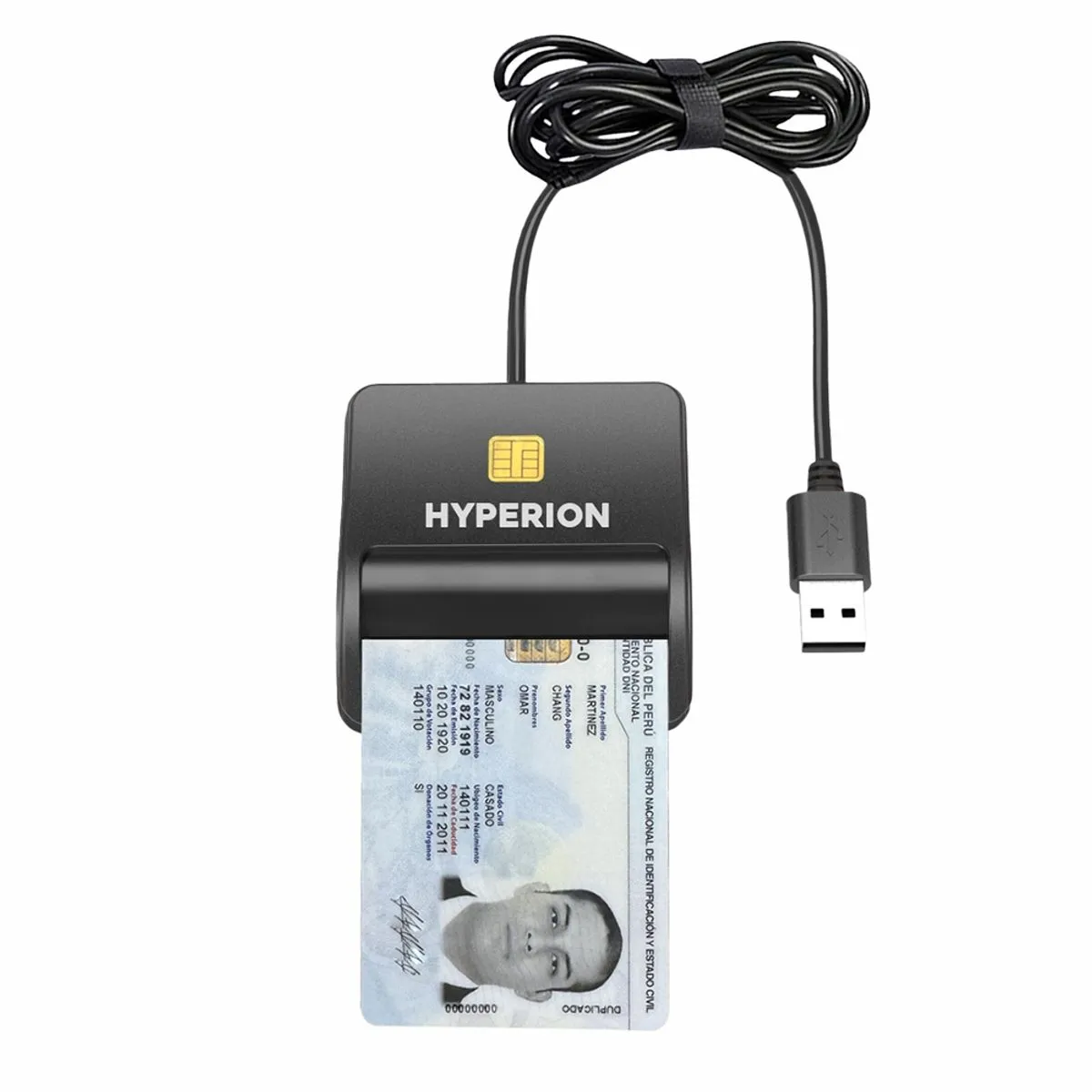 Lector De Tarjetas Inteligetes y DNI 1.0 2.0 3.0 Intellireader Hyperion Negro