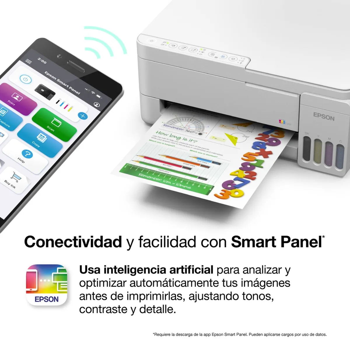 Impresora color Multifuncional EPSON EcoTank L3352/Imprime/Copia/Escanea/Wi-Fi/HS USB/WHT - Imagen 2